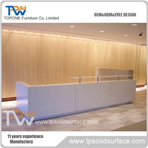 Curved Acrylic Lighted Reception Desk Designs for Hotels and Lobby Reception Desks