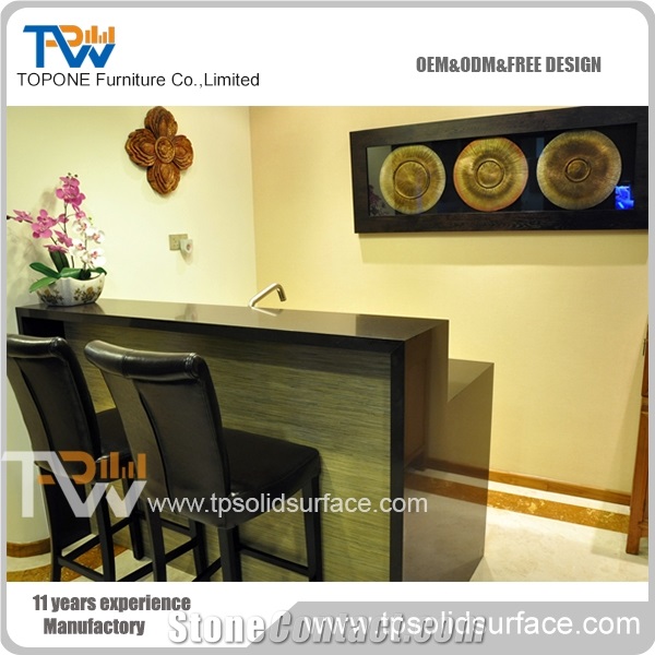 Europe Italy Popular Wine Bar Counter, Green Artificial Stone Tabletops