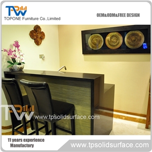 Europe Italy Popular Wine Bar Counter, Green Artificial Stone Tabletops