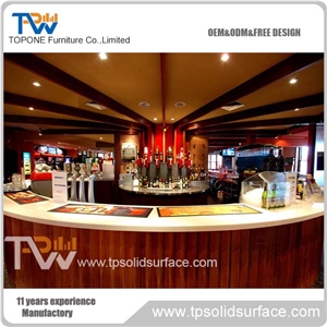 Europe Italy Popular Wine Bar Counter, Green Artificial Stone Tabletops