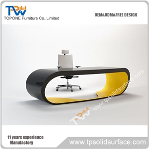 Fashionable Design Black Color Manmade Stone Office Room Furniture Office Table