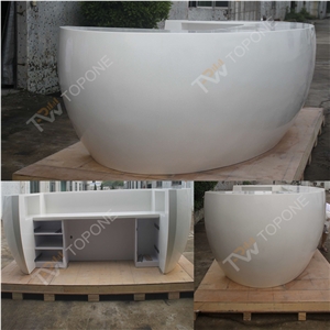 Half Round Shape Special Design High Gloss Surface Corian Acrylic Solid Surface Reception Desk with White Artificial Marble Stone Table Tops Design, Artificial Marble Stone Front Table Tops Design Half Round Shape Special Design High Gloss Surface Corian Acrylic Solid Surface Reception Desk with White Artificial Marble Stone Table Tops Design, Artificial Marble Stone Front Table Tops Design