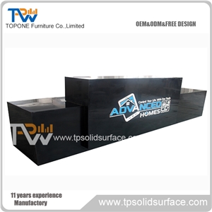 Luminated Bending Shape Acrylic Solid Surface Elegant Salon Stations