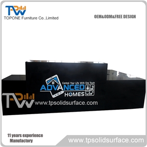 Luminated Bending Shape Acrylic Solid Surface Elegant Salon Stations