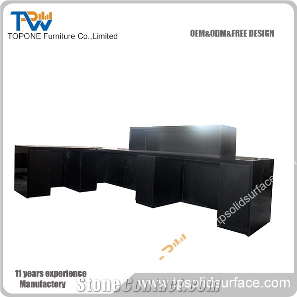 Luminated Bending Shape Acrylic Solid Surface Elegant Salon Stations