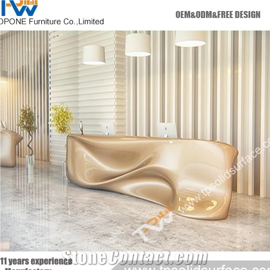 Luxury Artificial Stone Reception Desks Dimensions