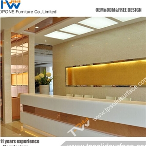 Luxury Elegant Popular Solid Surface Stone Salon Reception Desk Counter
