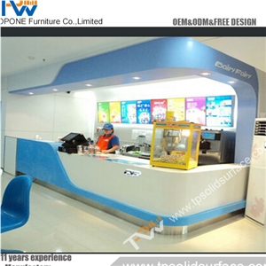 Metal Wood Circle Reception Desk