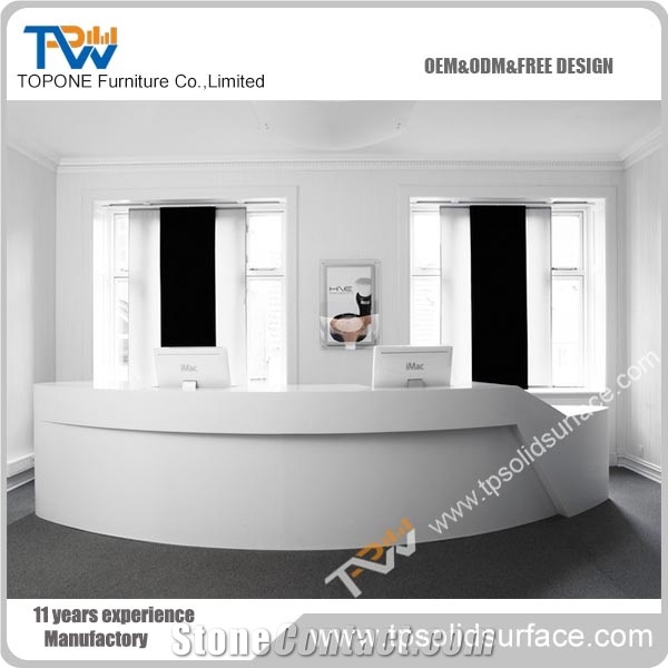 Modern Look Round Shape Solid Surface/Artificial Marble Beauty Salon Reception Desks
