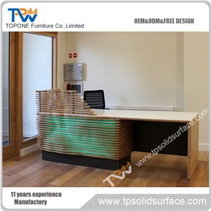 Modern Look Round Shape Solid Surface/Artificial Marble Beauty Salon Reception Desks