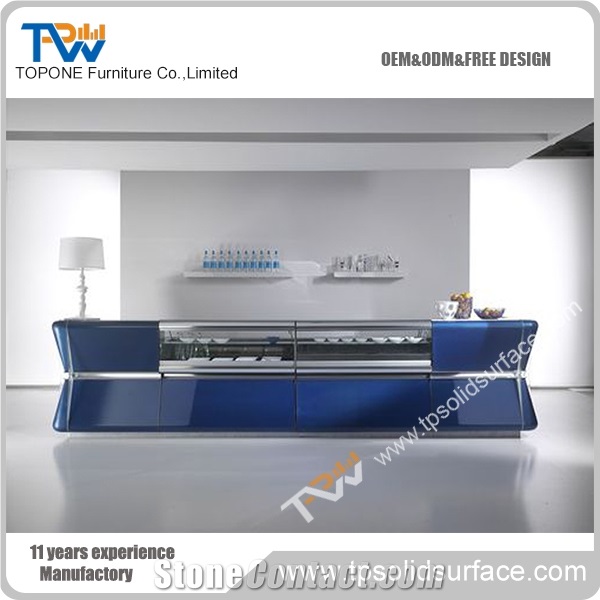 Modern Out Door Led Acrylic Lighted Bar Counter with Stone Table Tops Commercial Furniture