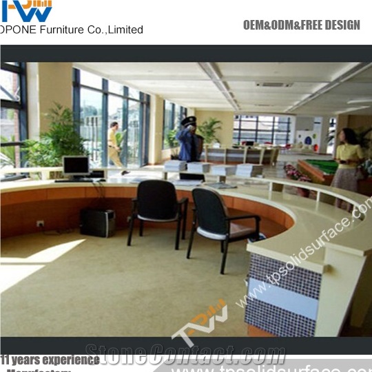 Nail Double Reception Desk Teak