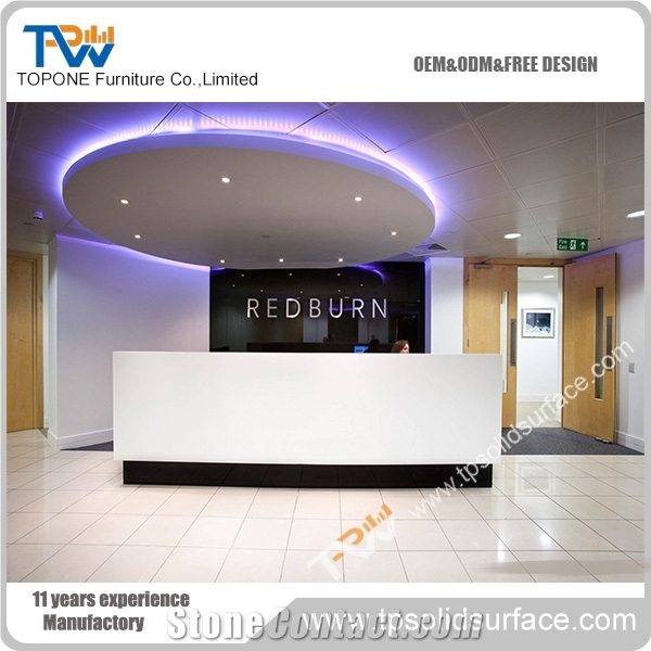 Nail Double Reception Desk Teak