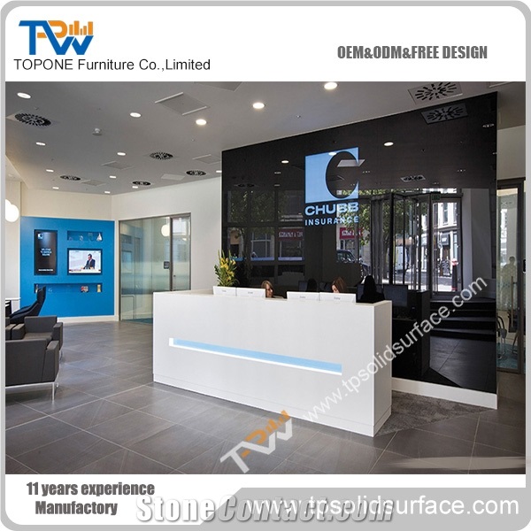 Nail Salon Reception Desk Design White Artificial Stone