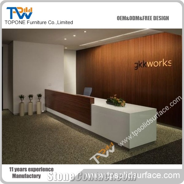 Nail Salon Reception Desk Design White Artificial Stone