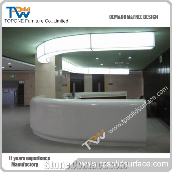 Nail Salon Reception Desk Design White Artificial Stone