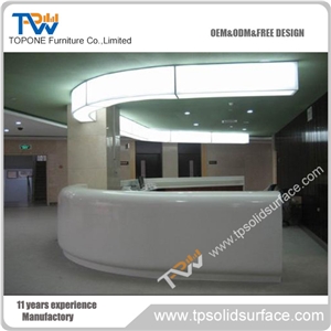Nail Salon Reception Desk Design White Artificial Stone
