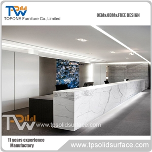 Oem Factory Manufacture Acrylic Solid Surface Reception Table, Oem Reception Desk for Office Furniture