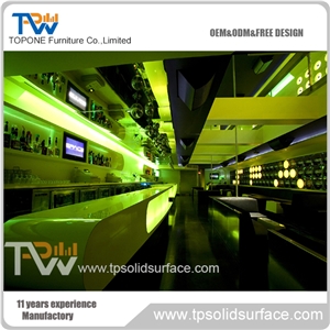 Popular Acrylic Solid Surface Led Light Wine Bar Counter Table Furniture