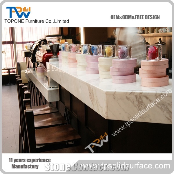 Popular Acrylic Solid Surface Led Light Wine Bar Counter Table Furniture