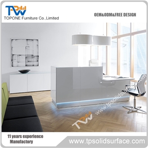 Small Size Design Artificial Marble Stone Reception Desk for Sale, Solid Surface Reception Tables for Sale