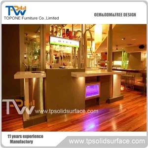 Solid Surface Customer Artificial Marble Bright Glass Bar Counter Outdoor Solid Surface Customer Artificial Marble Bright Glass Bar Counter Outdoor