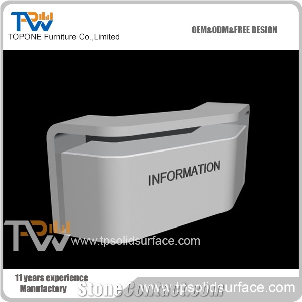 Special Design Solid Surface Manmade Stone Reception Desk for Office Furniture