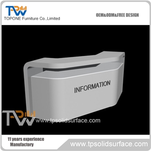 Special Design Solid Surface Manmade Stone Reception Desk for Office Furniture