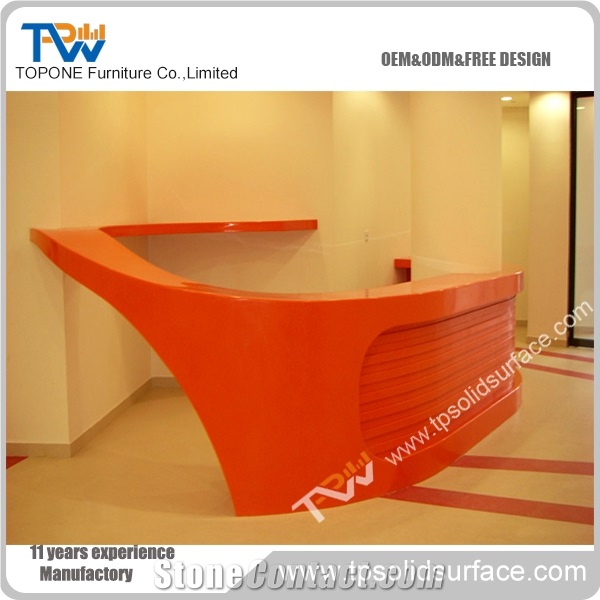 Top Glass Joinery Solid Surface/Man-Made Reception Desk in Dubai