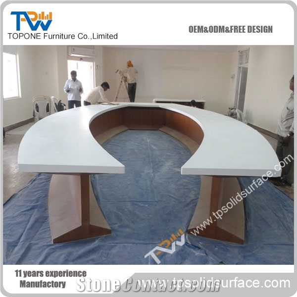 Topone Glossy Polished Rectangular Acrylic Table Conference Tables