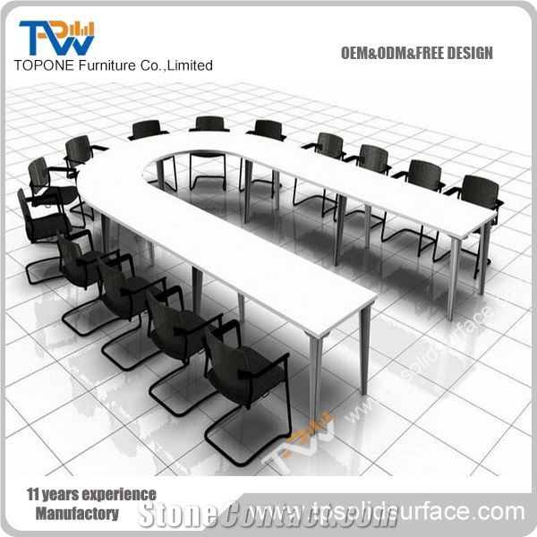 Topone Glossy Polished Rectangular Acrylic Table Conference Tables