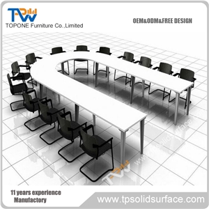 Topone Glossy Polished Rectangular Acrylic Table Conference Tables