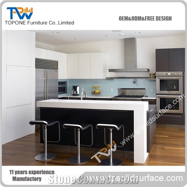 White Artificial Marble Mini Bar Counter Design