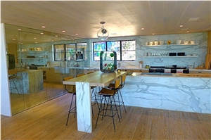 Calacatta Delicato Marble Residental Project Kitchen Countertop Installation