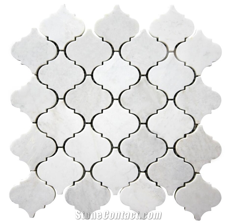 Carrara White 2 Lantern Mosaic Pofung Marble,Italian Natural Marble, Good Choice for Wall & Floor Covering