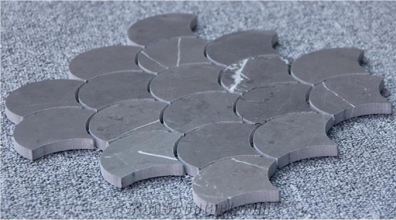 Iran Brown Marble Fan Shape Mosaic Tiles,Italian Natural Marble,Good Choice for Wall & Floor Covering.