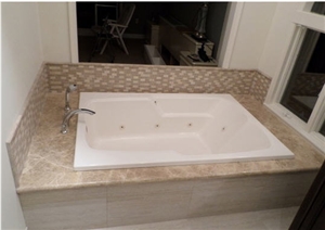 Light Emperador Marble Bathtub Deck