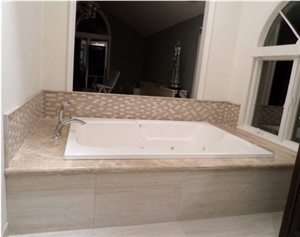 Light Emperador Marble Bathtub Deck