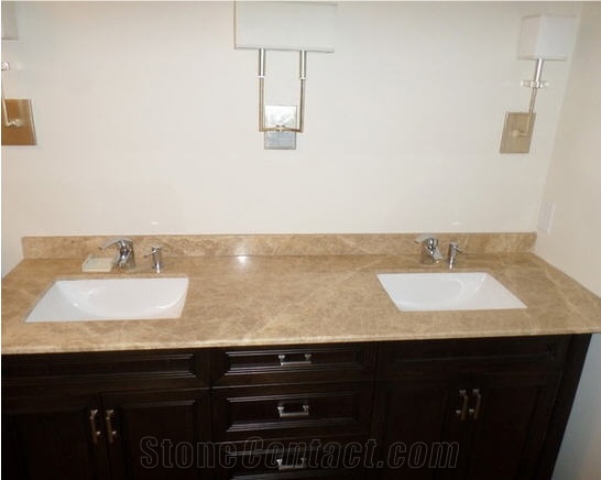 Light Emperador Master Bath Vanity Top