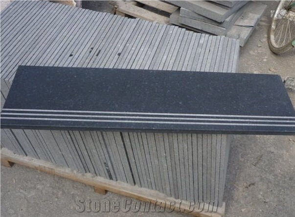 China Natural Building Stones G684 Fuding Black Basalt Step Granite Polished Step,Stairs Tiles Raven Black Step/Black Pearl Wall Cladding Covering, Cut-To-Size