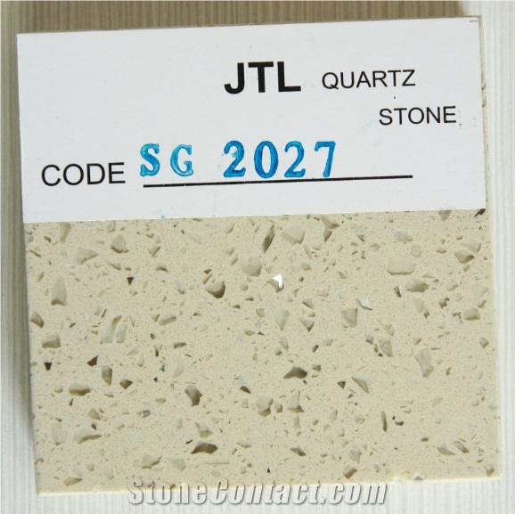 Beige Color Quartz Stone Tiles, Engineered Quartz Slabs