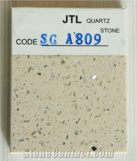 Beige Color Quartz Stone Tiles, Engineered Quartz Slabs