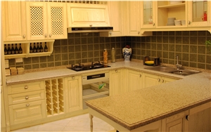 Beige Color Quartz Stone Tiles, Engineered Quartz Slabs