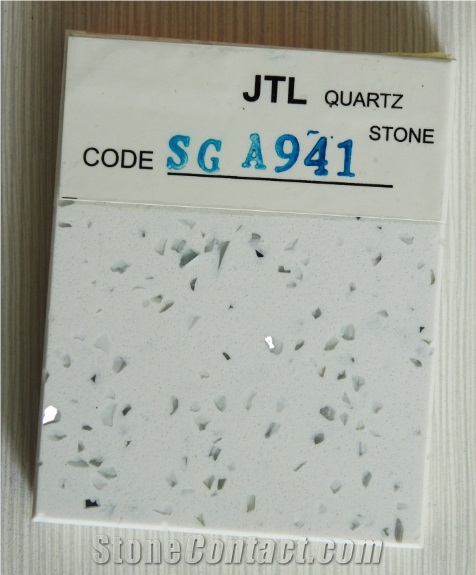 Popular Solid Surfaces Engineered White Colors Stone Big Quartz Slab Cut to Tiles Flooring