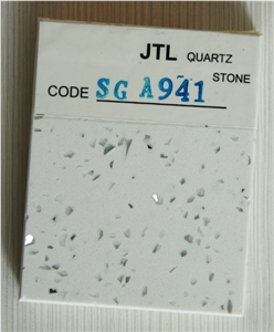 Popular Solid Surfaces Engineered White Colors Stone Big Quartz Slab Cut to Tiles Flooring