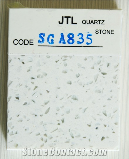 Popular Solid Surfaces Engineered White Colors Stone Big Quartz Slab Cut to Tiles Flooring