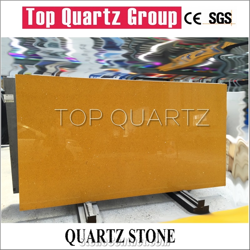 Orange Starlight Quartz Stone Slabs, Solid Surface Engineered Stone