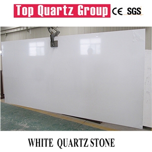 Pure White Quartz Stone Slabs, Solid Surface Engineered Stone
