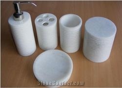 Banswara White Marble Bathroom Accessories