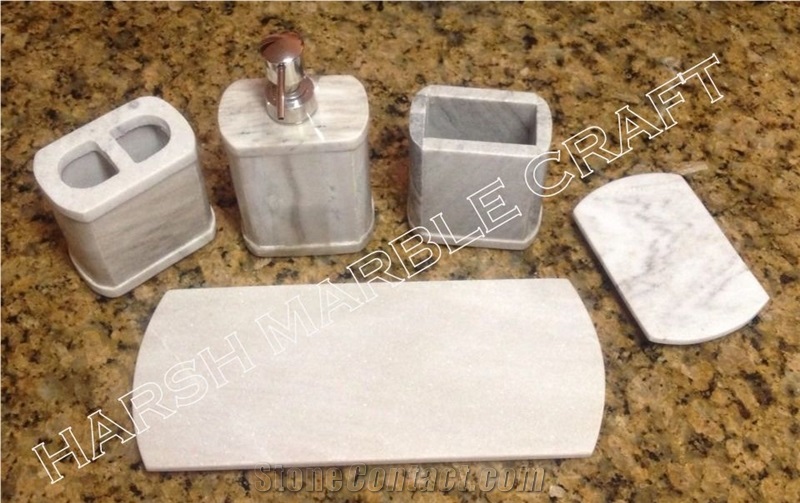 Banswara White Marble Bathroom Accessories
